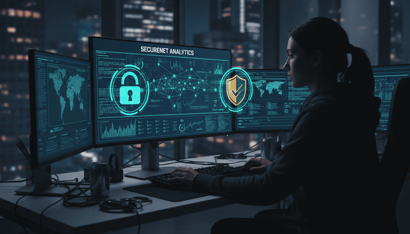 Security analyst monitoring digital threats on computer display