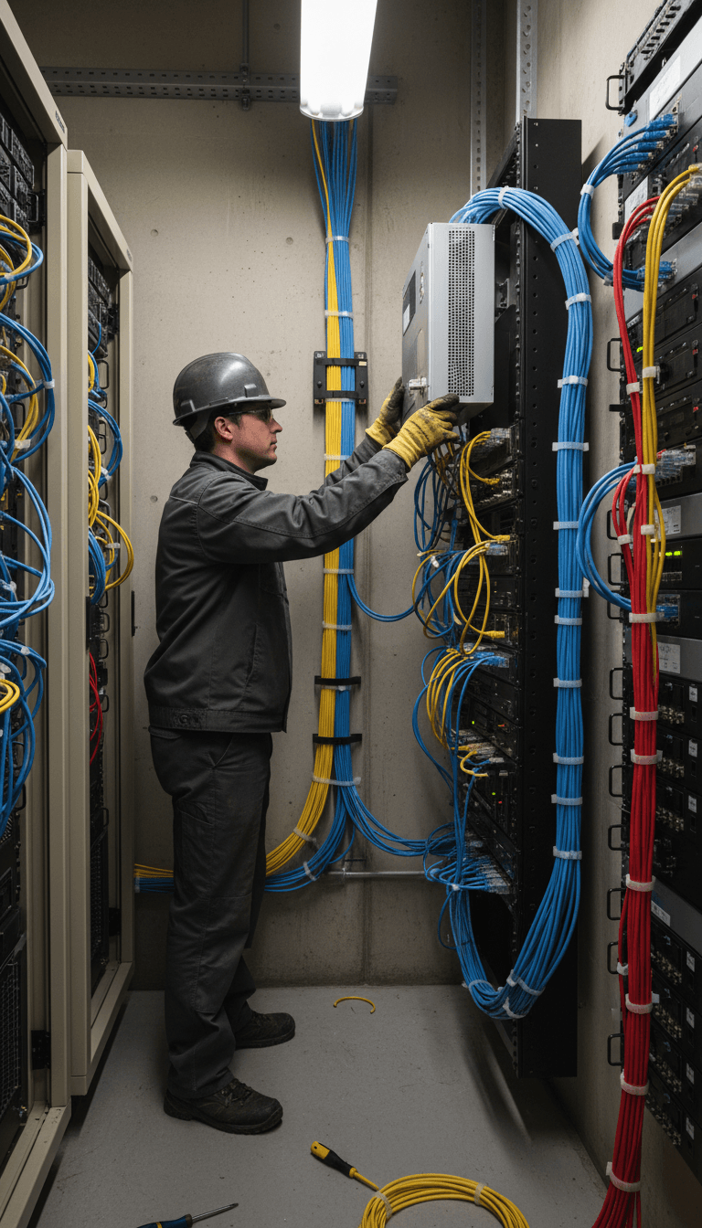 Installing hardware in a network closet