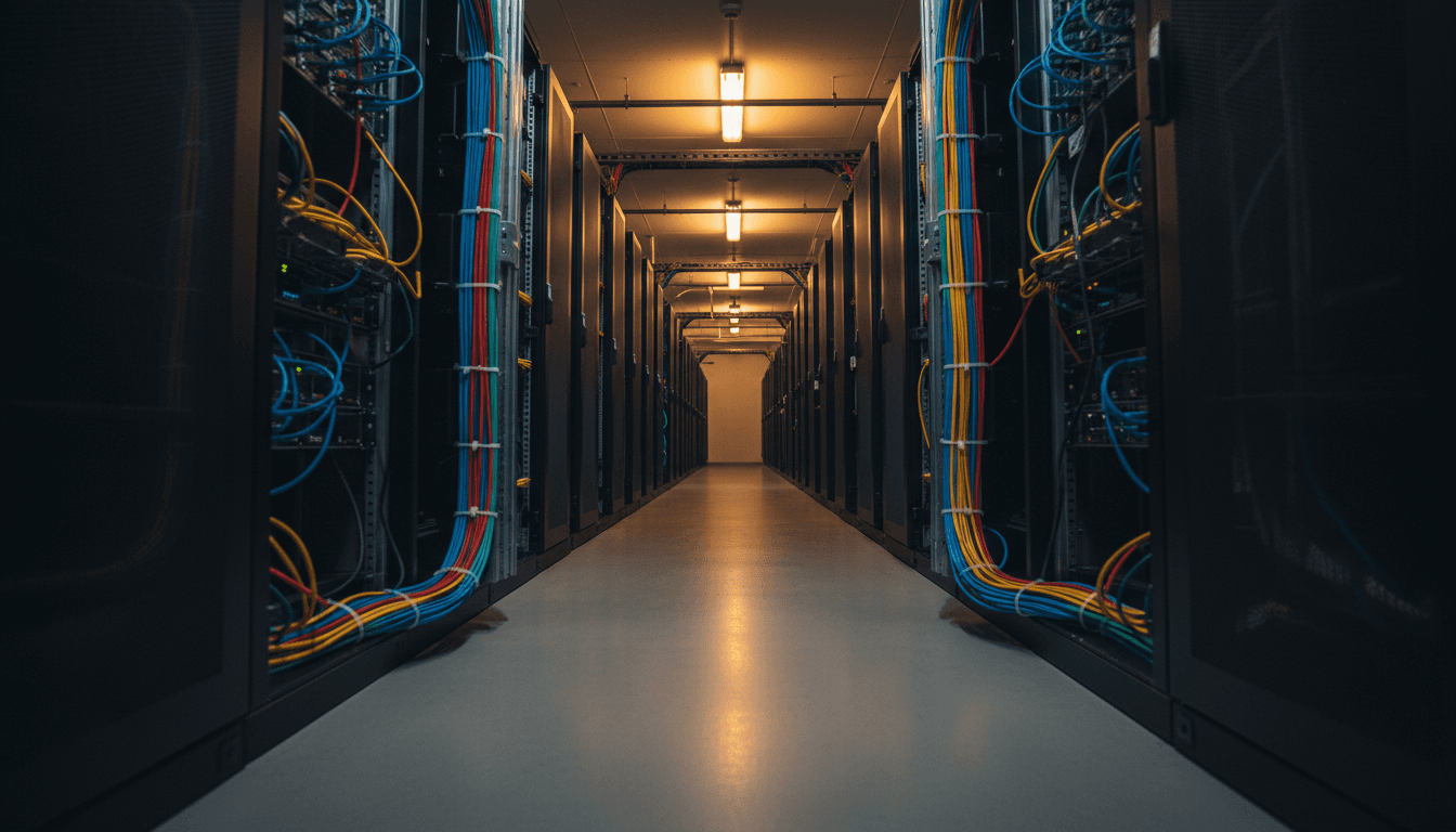 Data center server infrastructure with organized cabling
